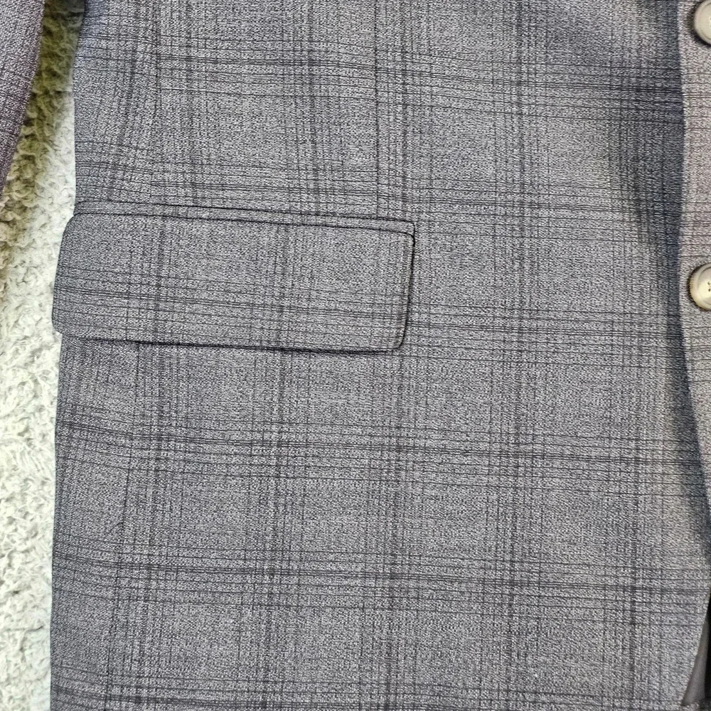 Jos. A. Bank Suit Jacket Mens 46R Gray Plaid Wool Blend Traveler Slim Fit